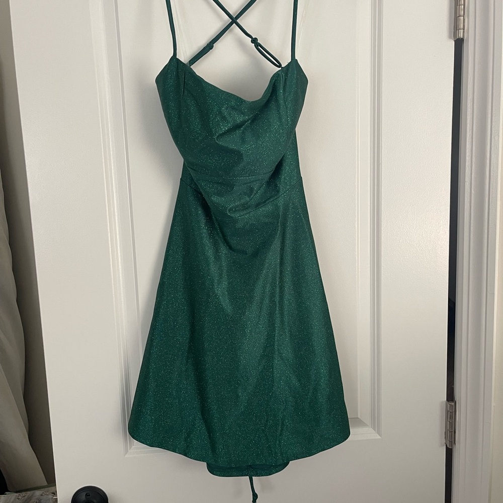 Honey and Rosie Sparkling Green Mini Dress